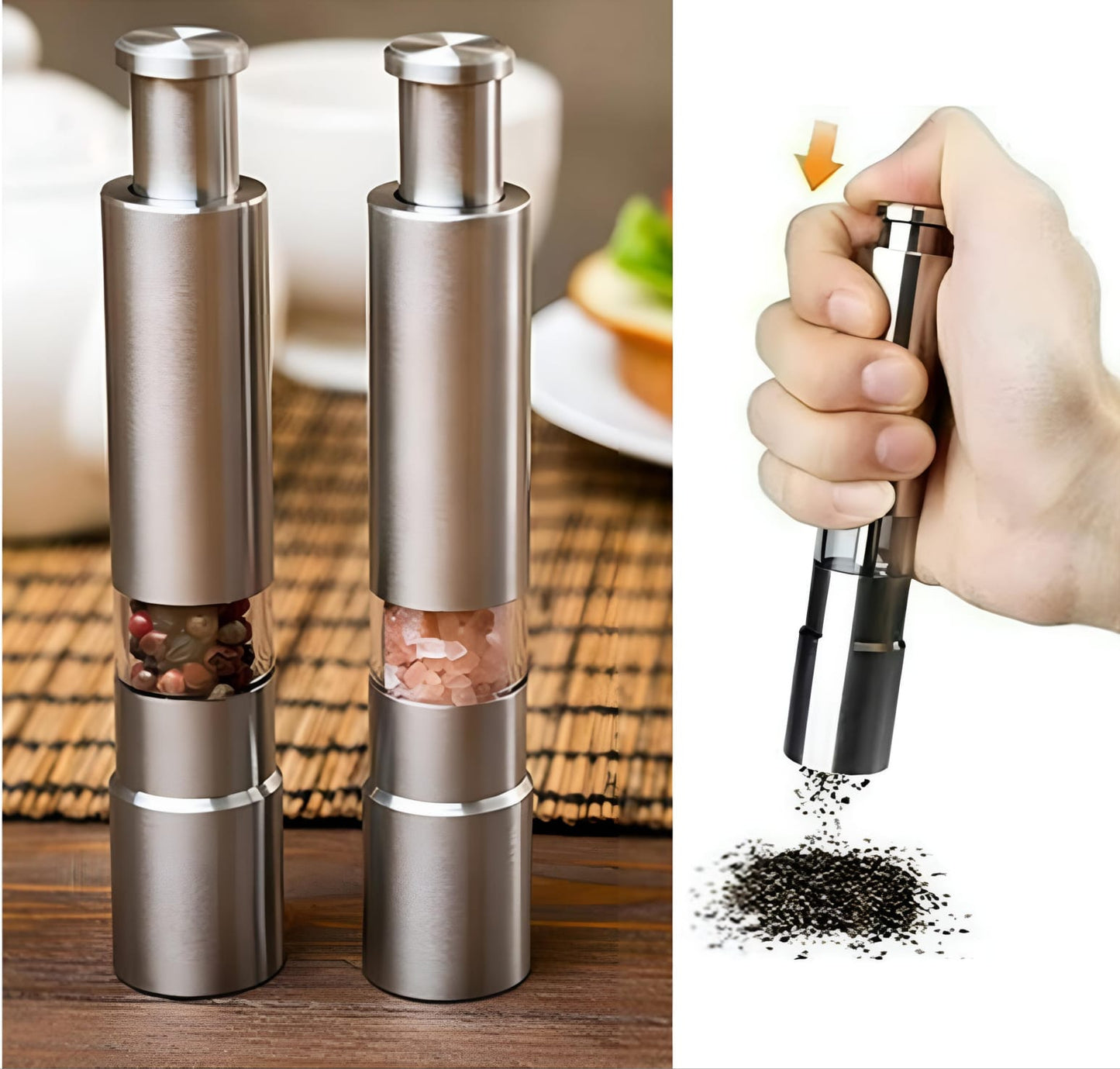 Stainless Steel Pepper Mill.