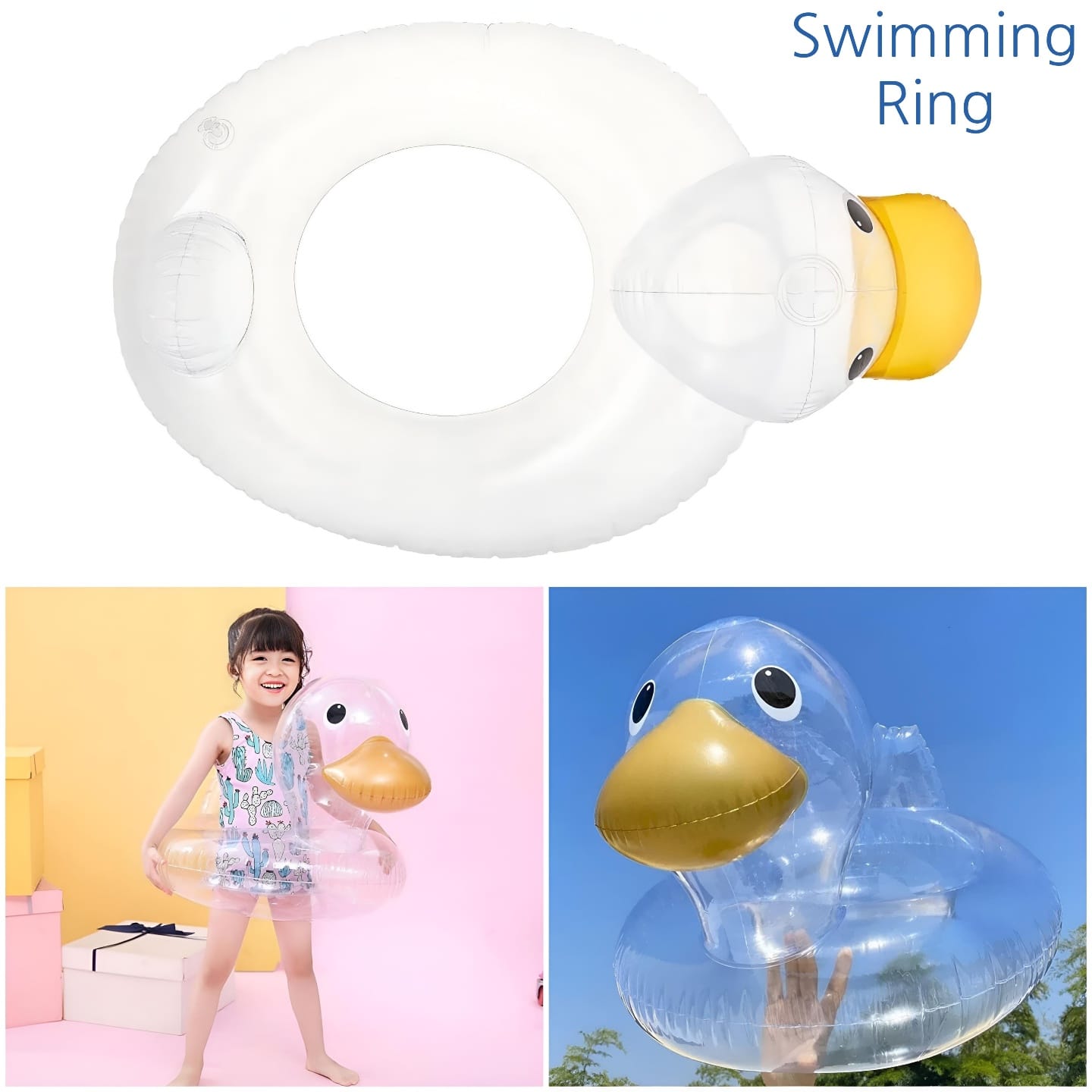 Transparent Duck Swim Ring