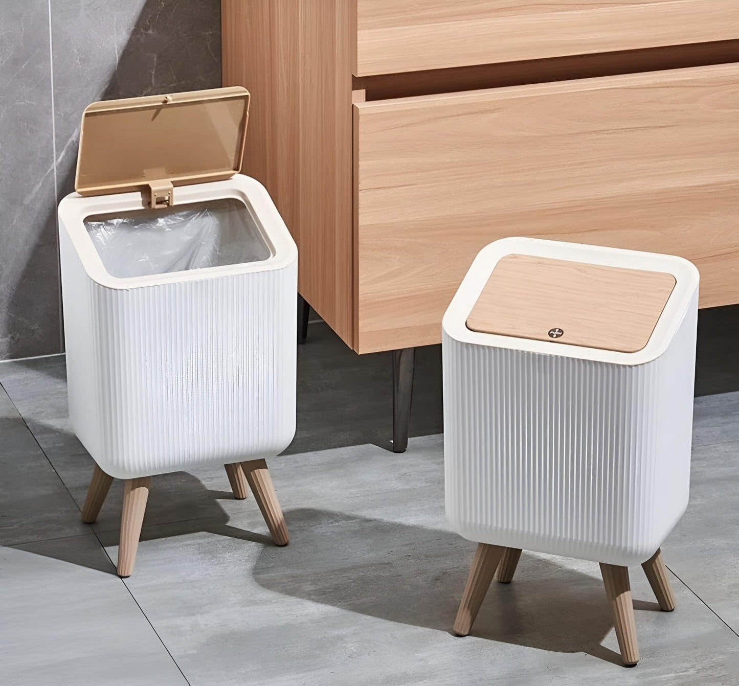 Modern Rectangular Trash Bin.