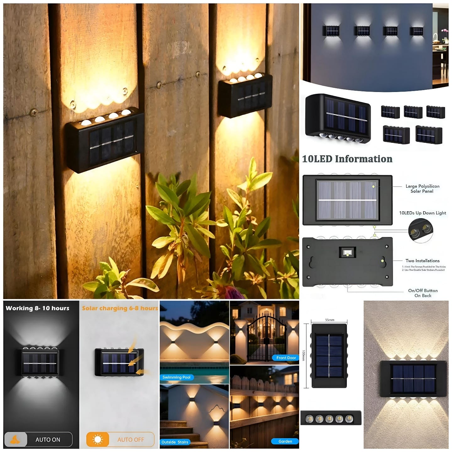 Dual Solar Wall Light