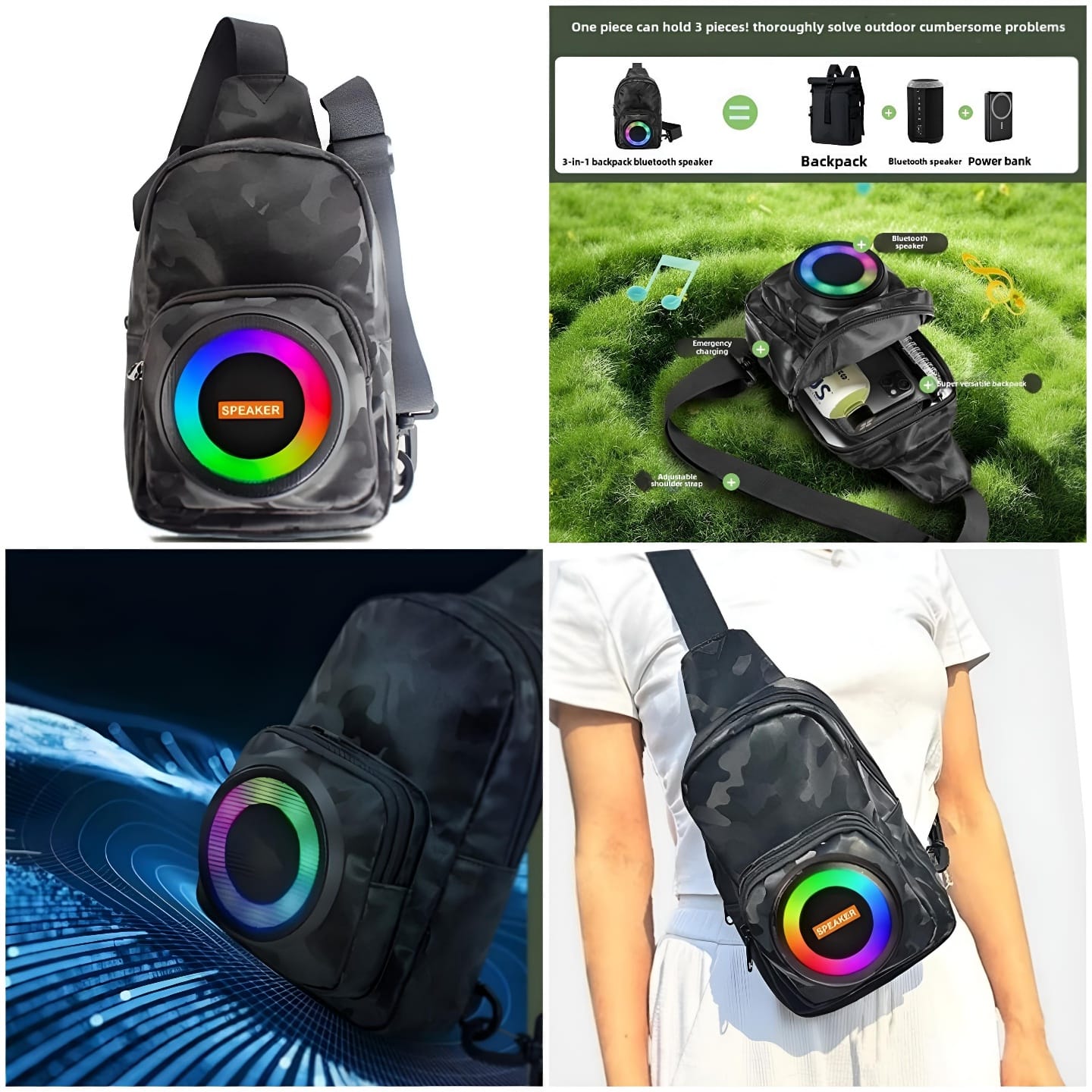 Bluetooth Speaker Sling Bag